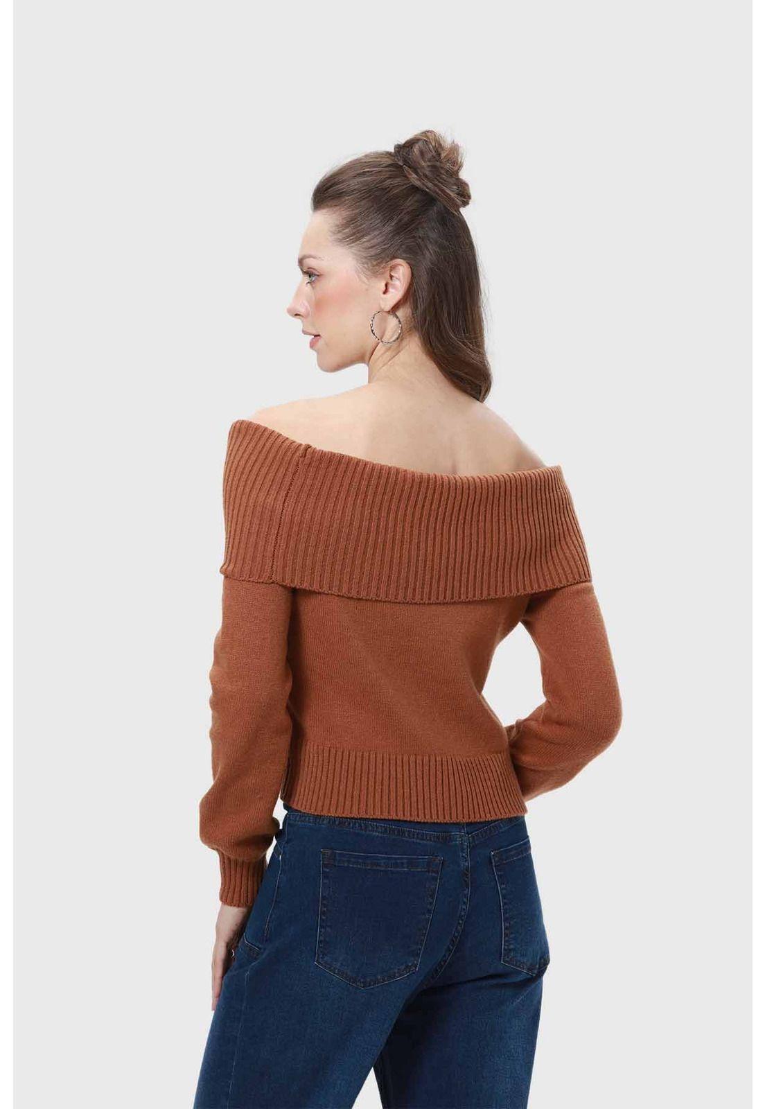 Sweater Mujer Bardot Café - ll-2