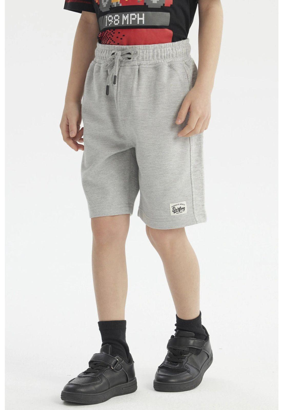 Bermuda Niño Textura Gris Melange-1