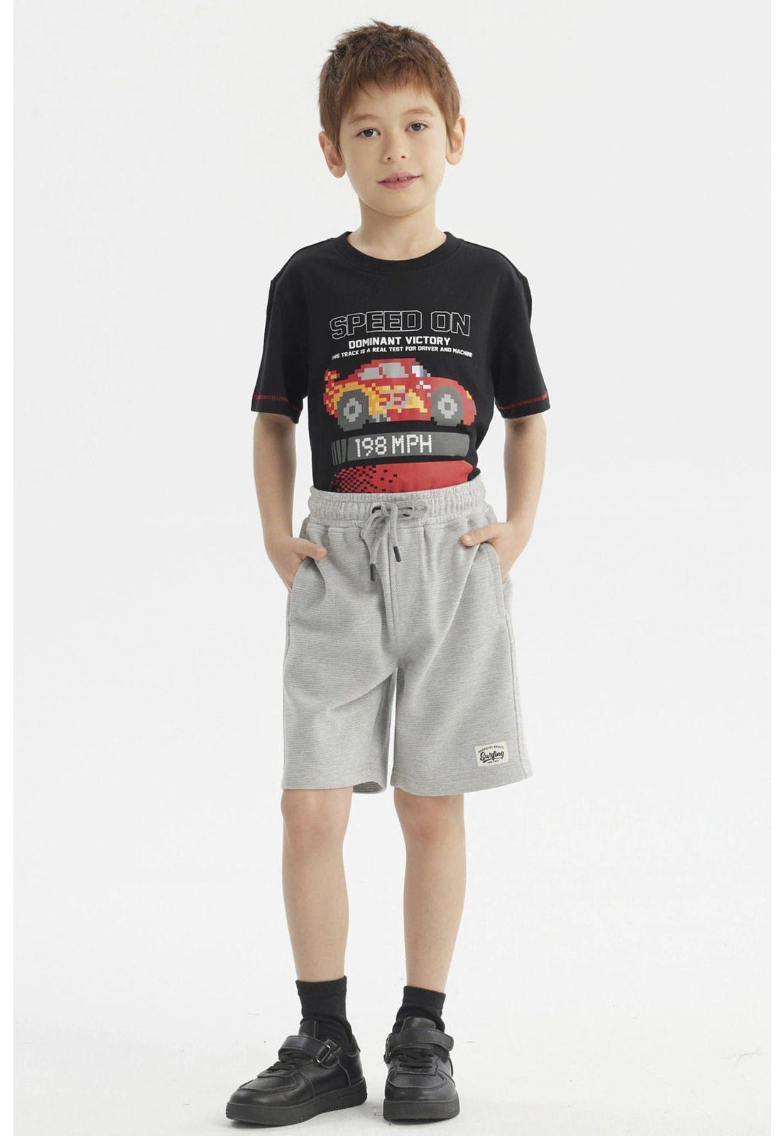 Bermuda Niño Textura Gris Melange-3