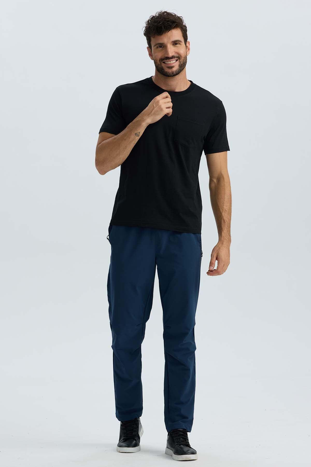 Polera Hombre Básica Con Bolsillo Negro-0