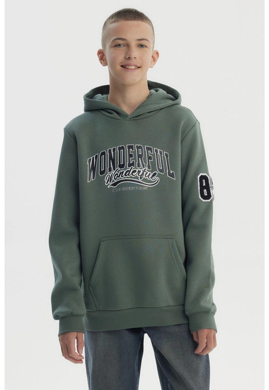 Polerón Niño Slim Verde Militar - lll-0