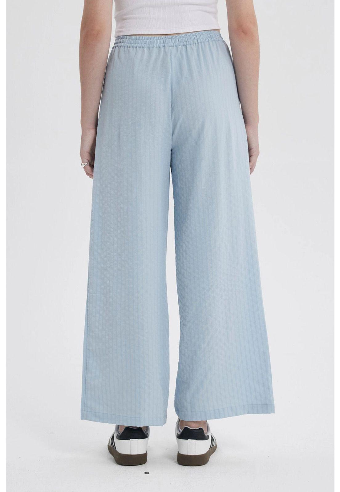 Pantalón Mujer Pretina Celeste-2
