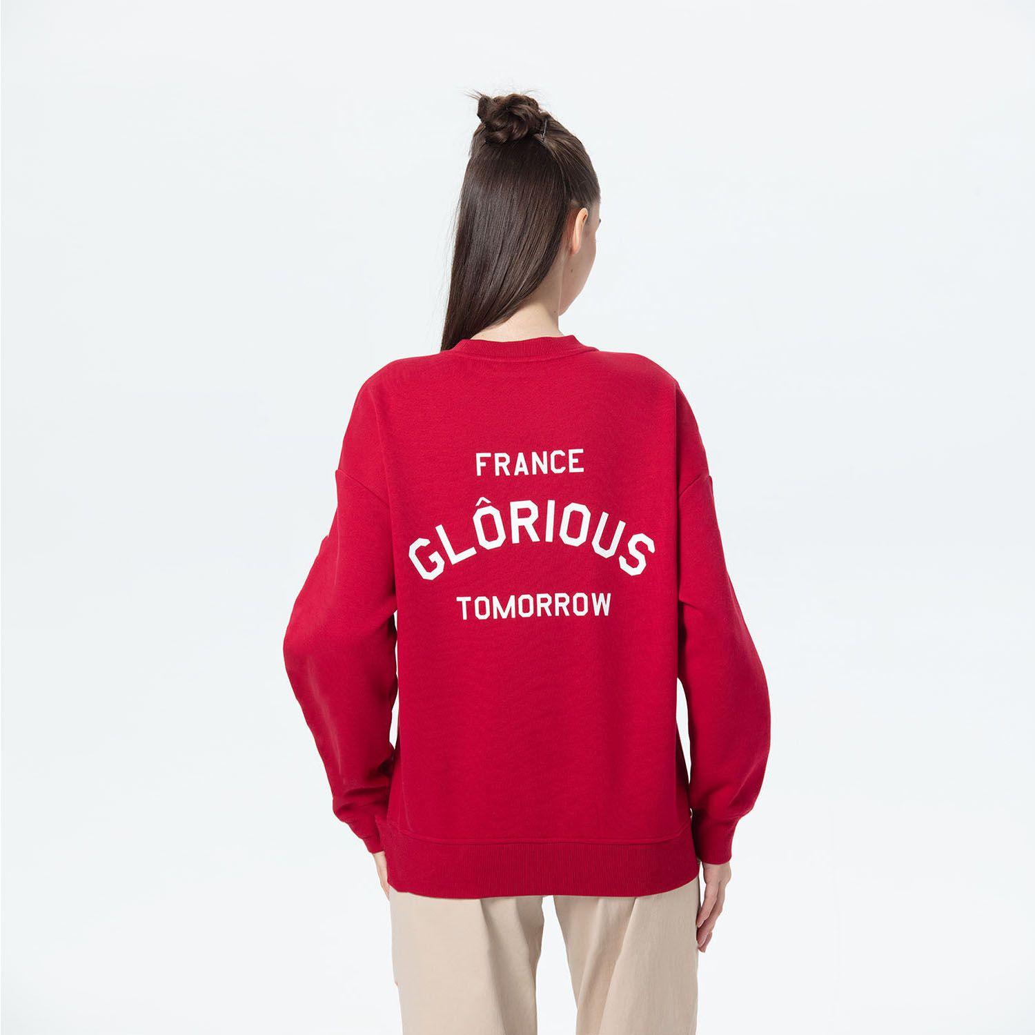 Polerón Mujer Oversize Print Rojo Oscuro-2