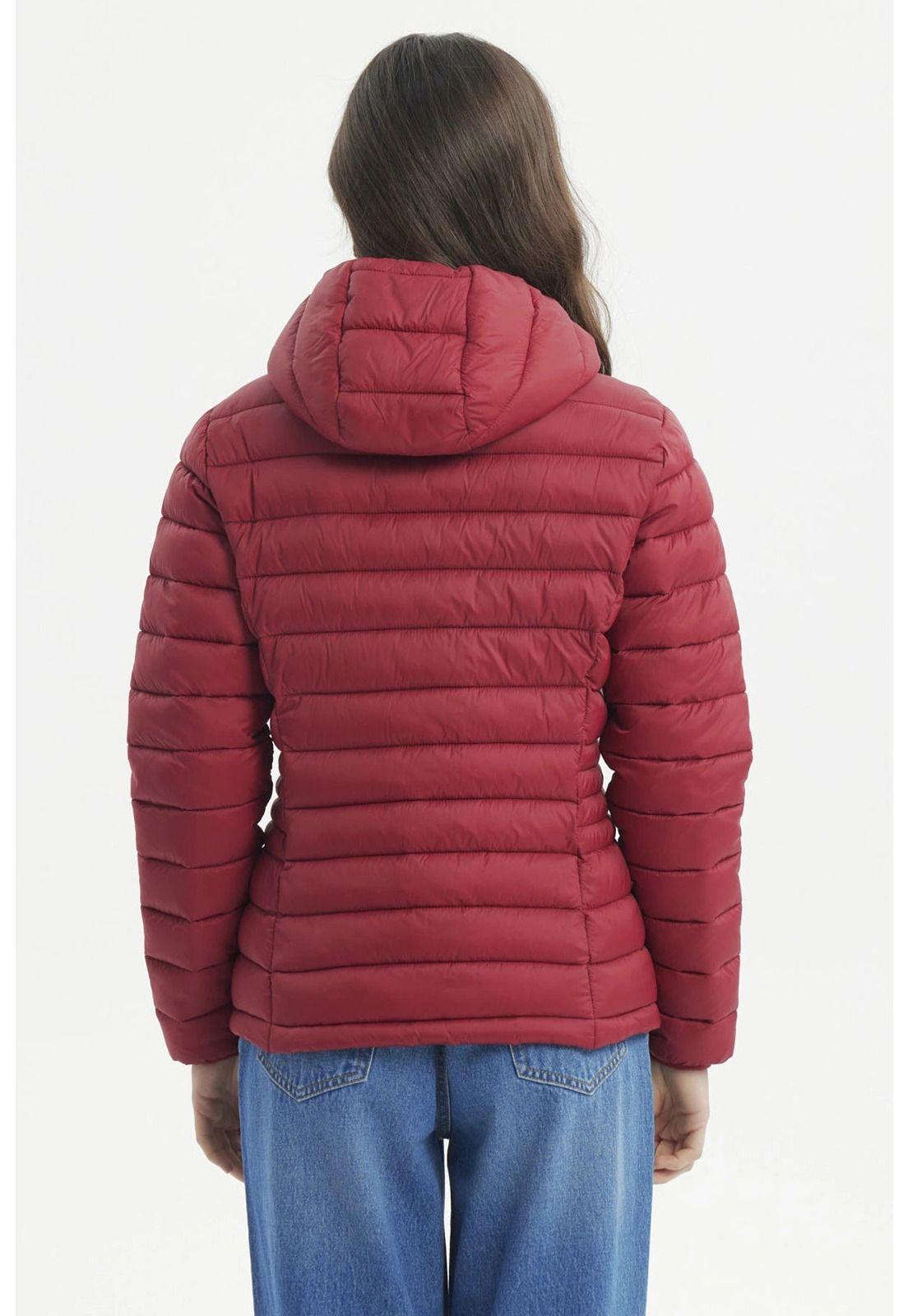 Parka Mujer Corta Plummy Cortes Burdeo-2