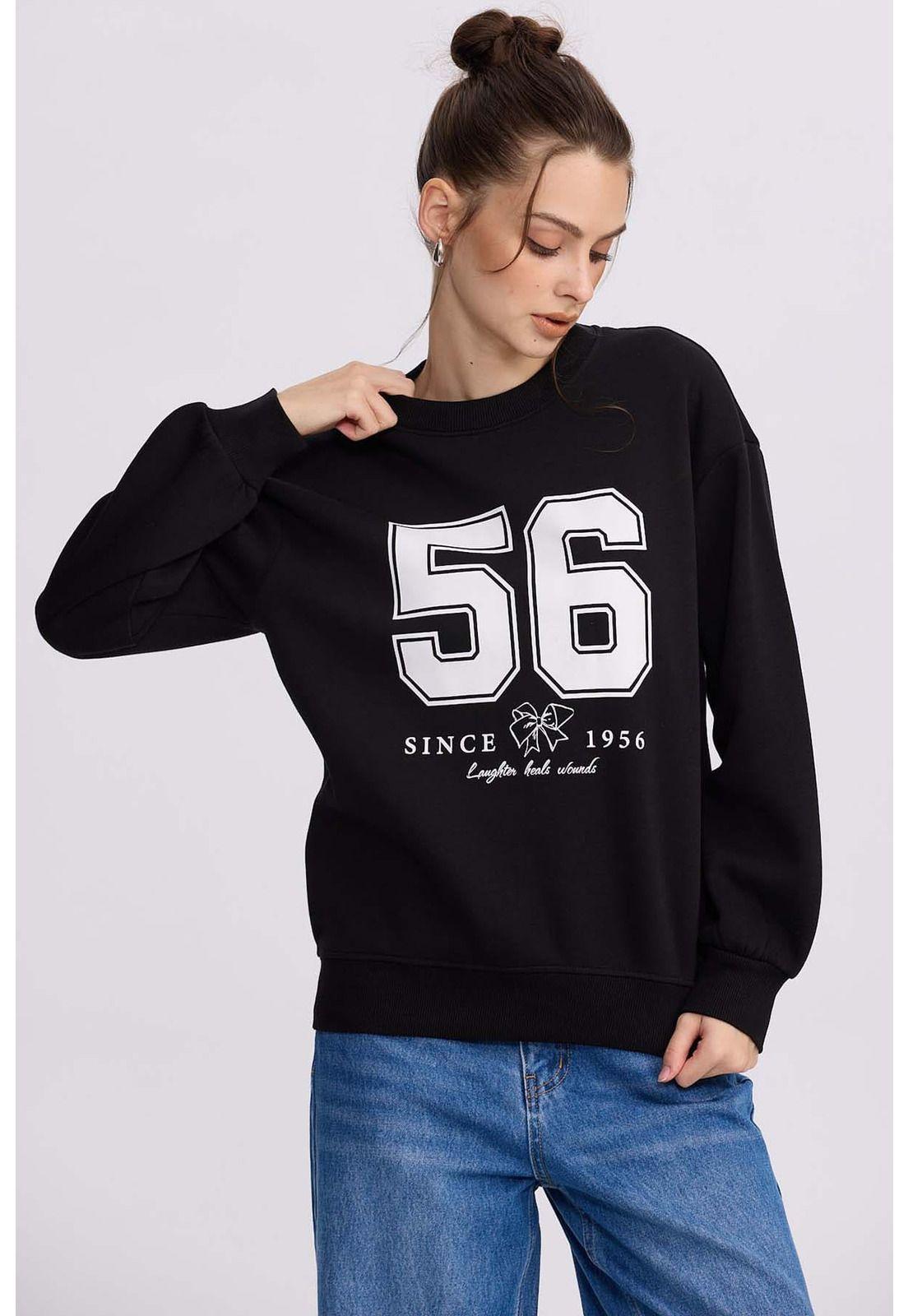 Polerón Mujer Print Negro-0