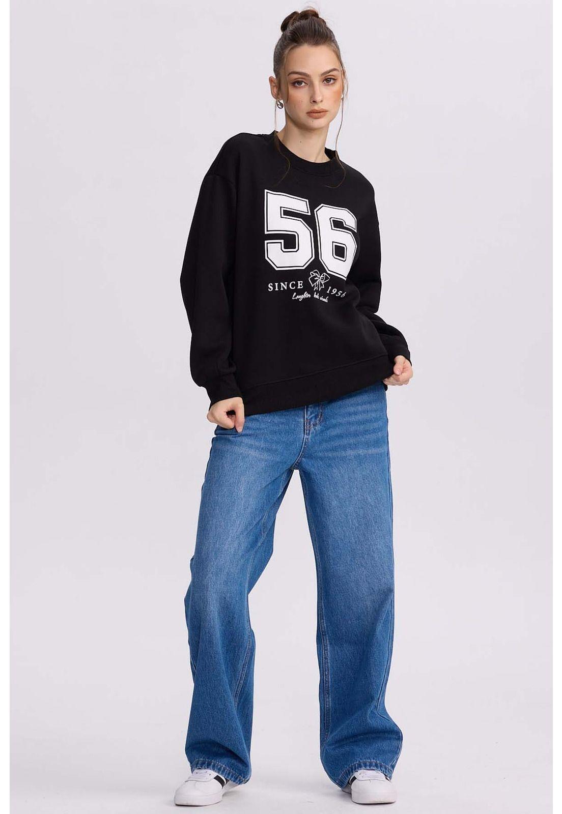 Polerón Mujer Print Negro-3