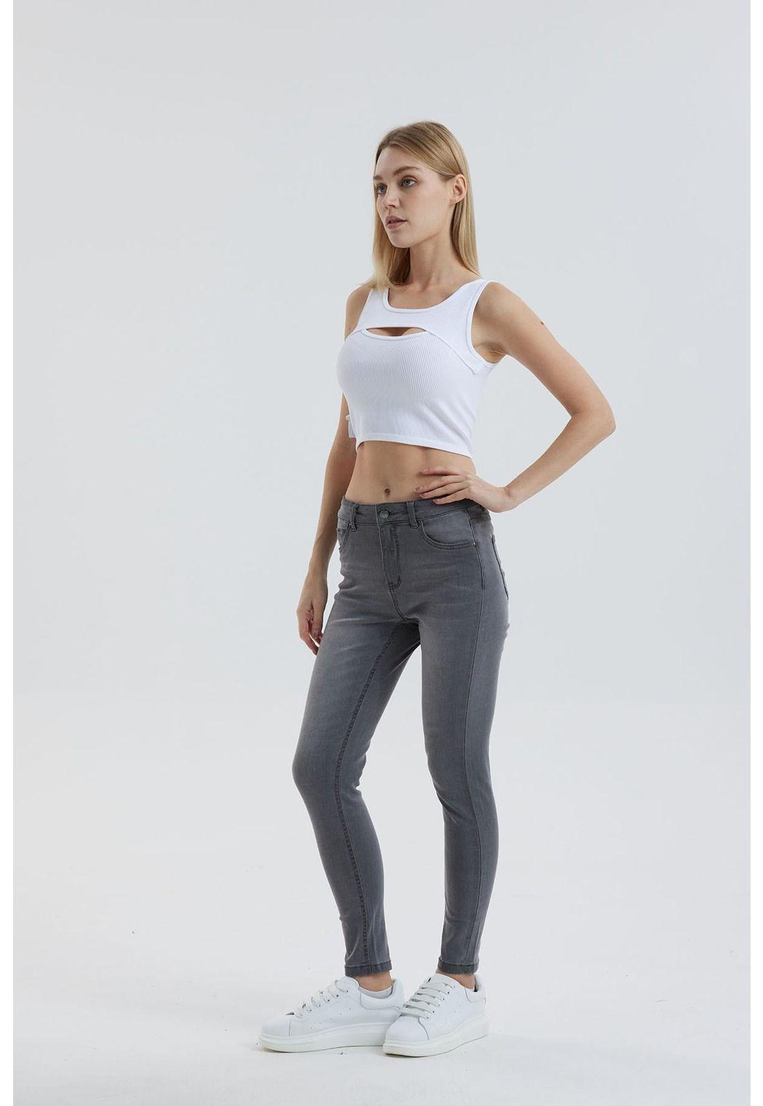 Jeans Mujer Skinny Estela Gris - ll-3