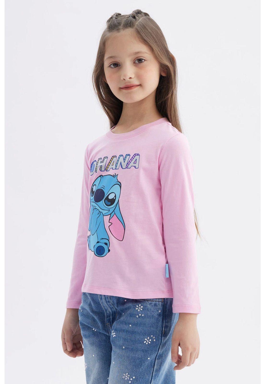 Polera Niña Stitch Rosado-1