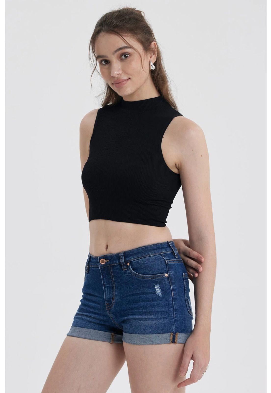 Peto Mujer Sin Costura Negro-1