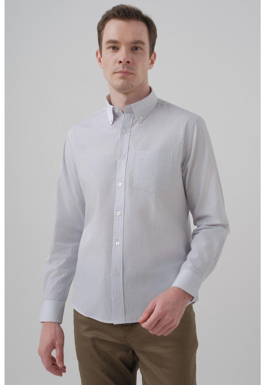 Camisa Hombre Regular Azul - ll-0