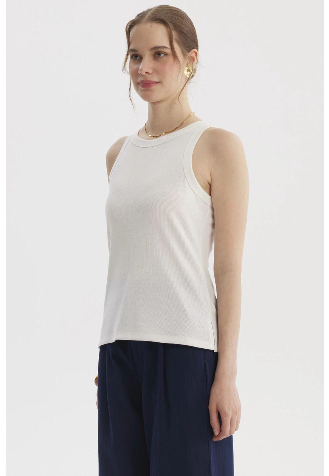 Polera Mujer Con Bote Pabilo Rib Crudo-1