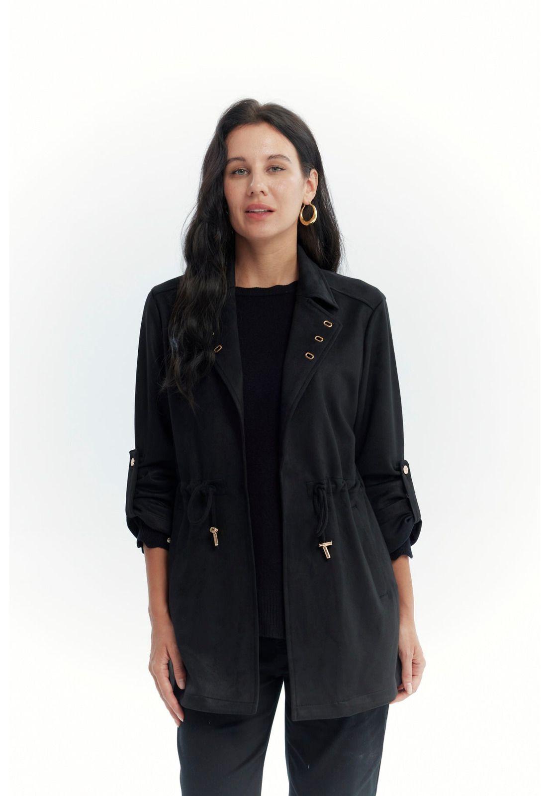 Chaqueta Mujer Regular Negro - Vl-0