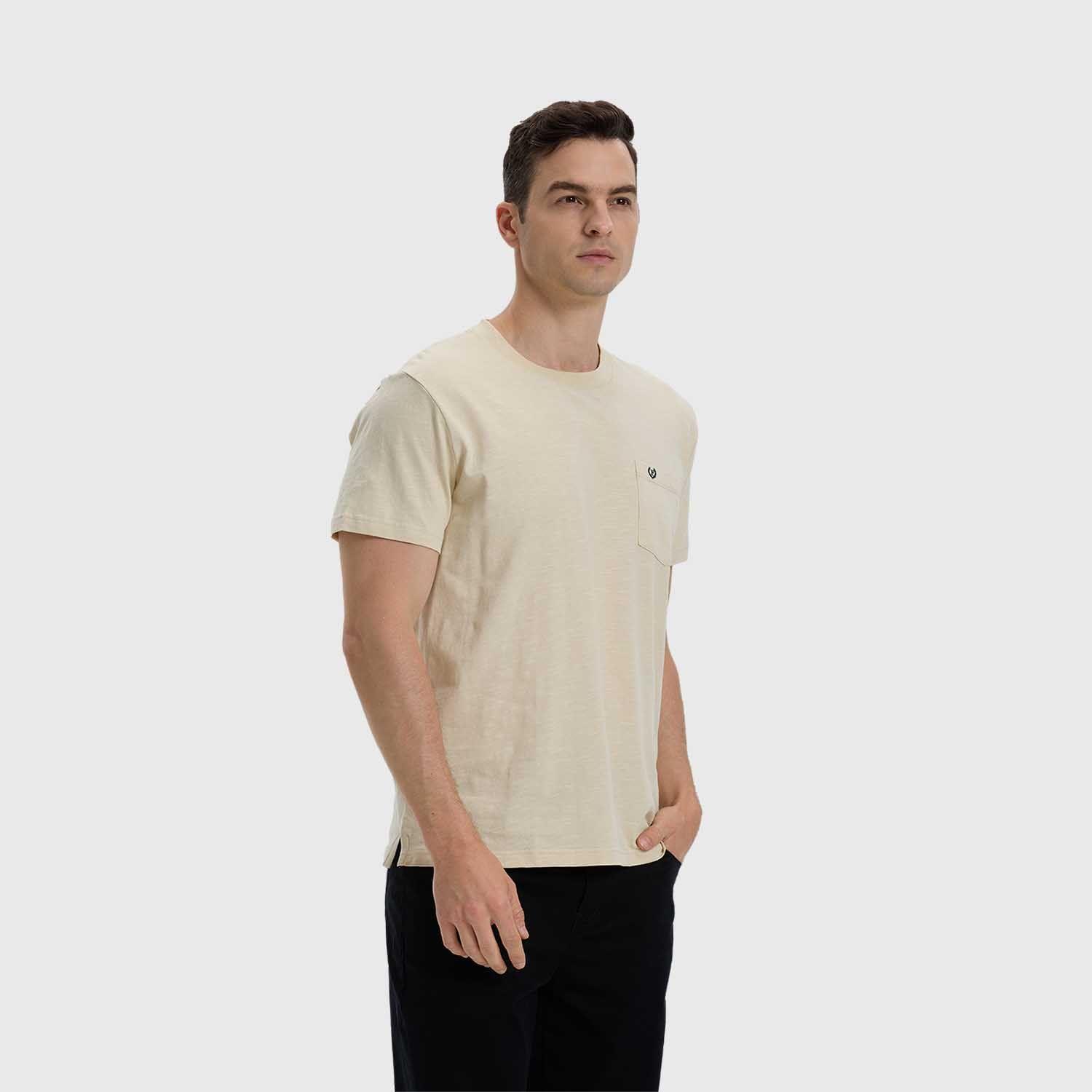 Polera Hombre Con Bolsillo Beige-1