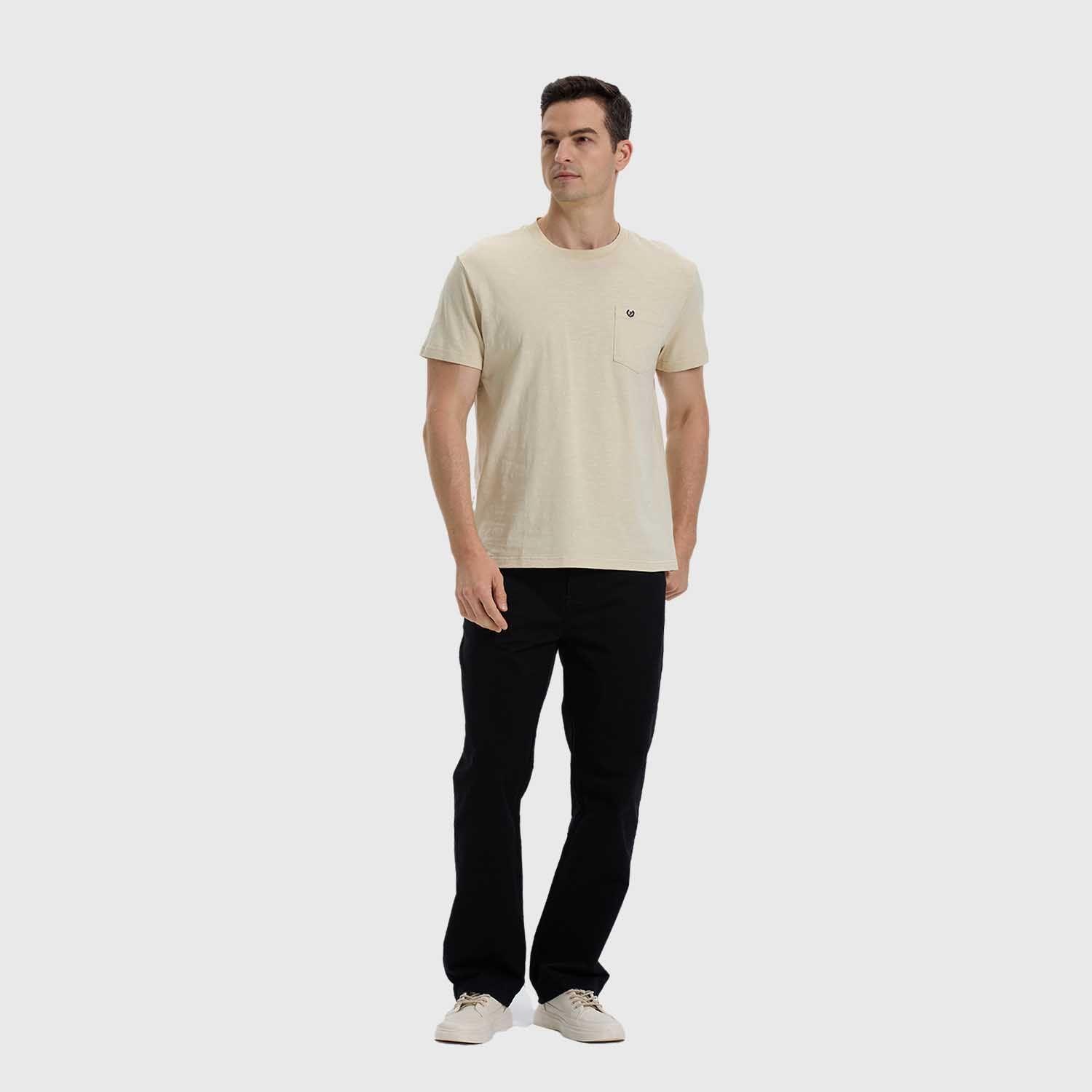 Polera Hombre Con Bolsillo Beige-3