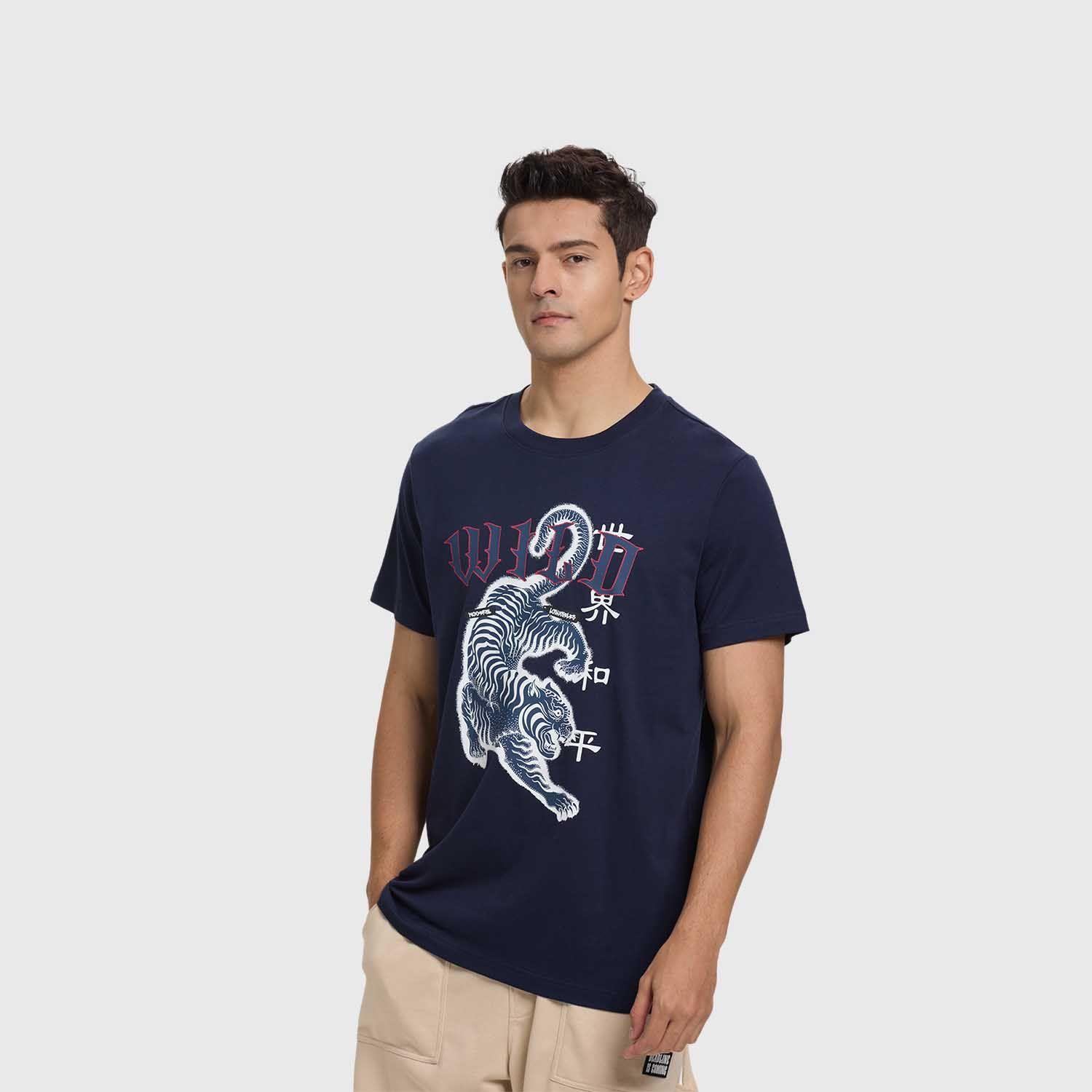 Polera Hombre Print Acid Wash Azul Oscuro Fashion's Park-1