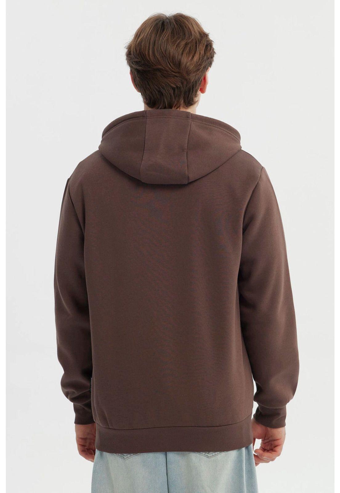 Polerón Hombre Full Zipper Basico Chocolate-2