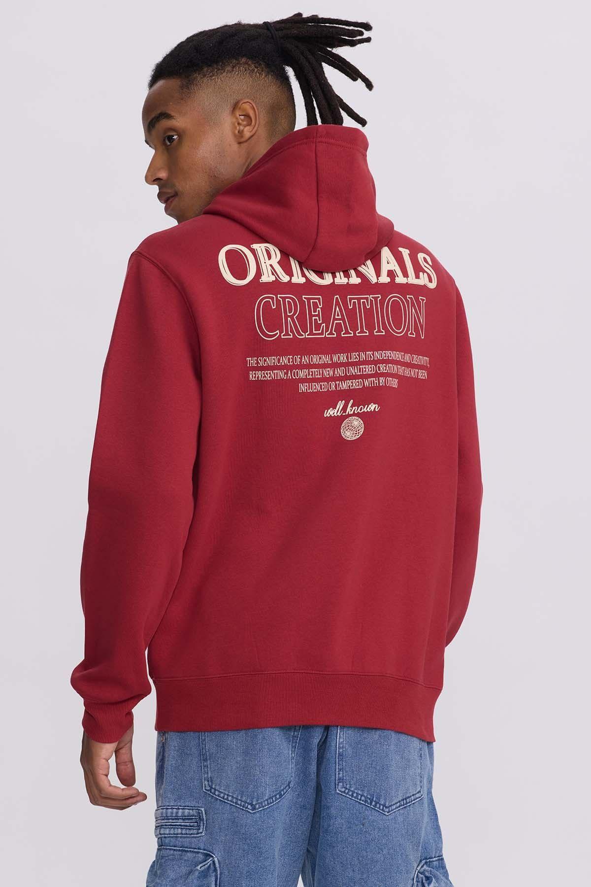 Polerón Hombre Hoodie Doble Print Rojo Oscuro-2