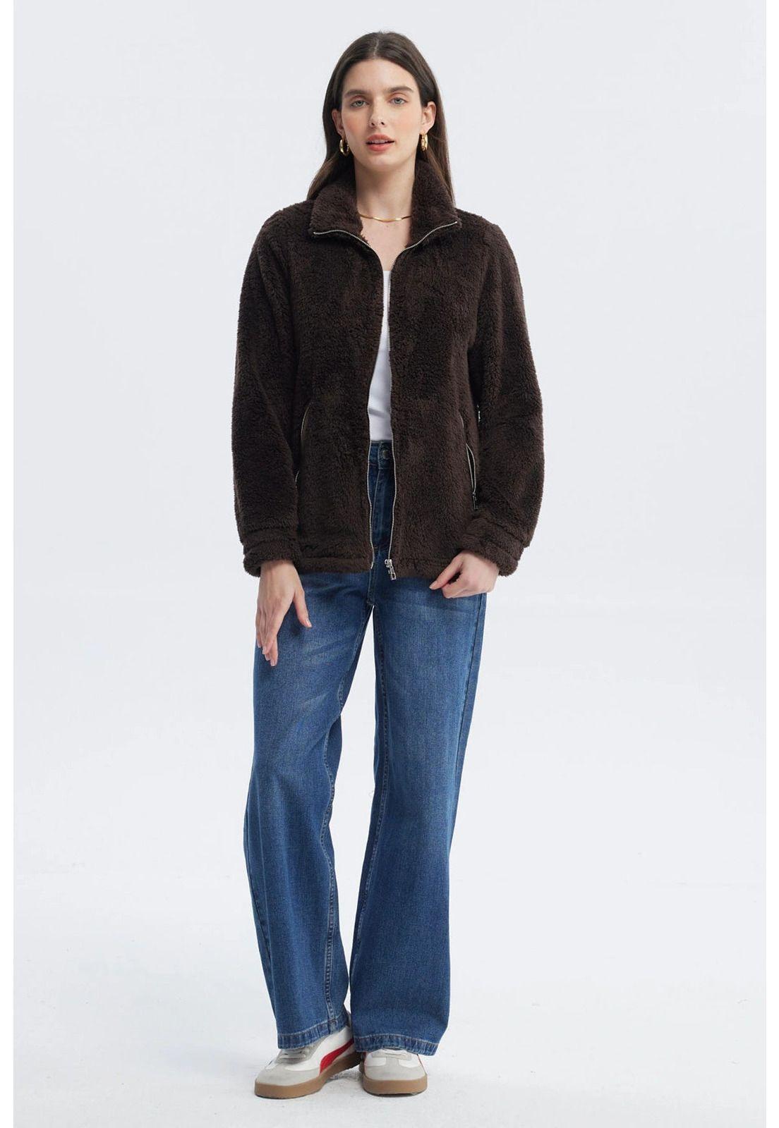 Polar Mujer Básico Peludo Chocolate-3