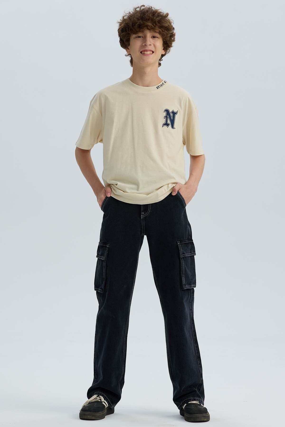 Jeans Niño Cargo Negro-3