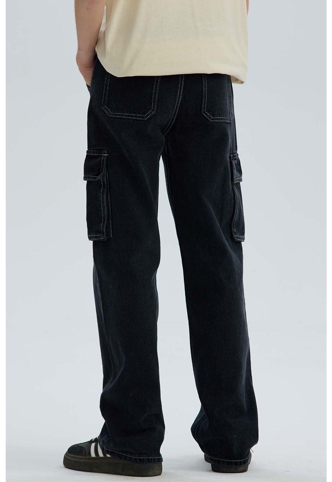 Jeans Niño Cargo Negro - ll-1