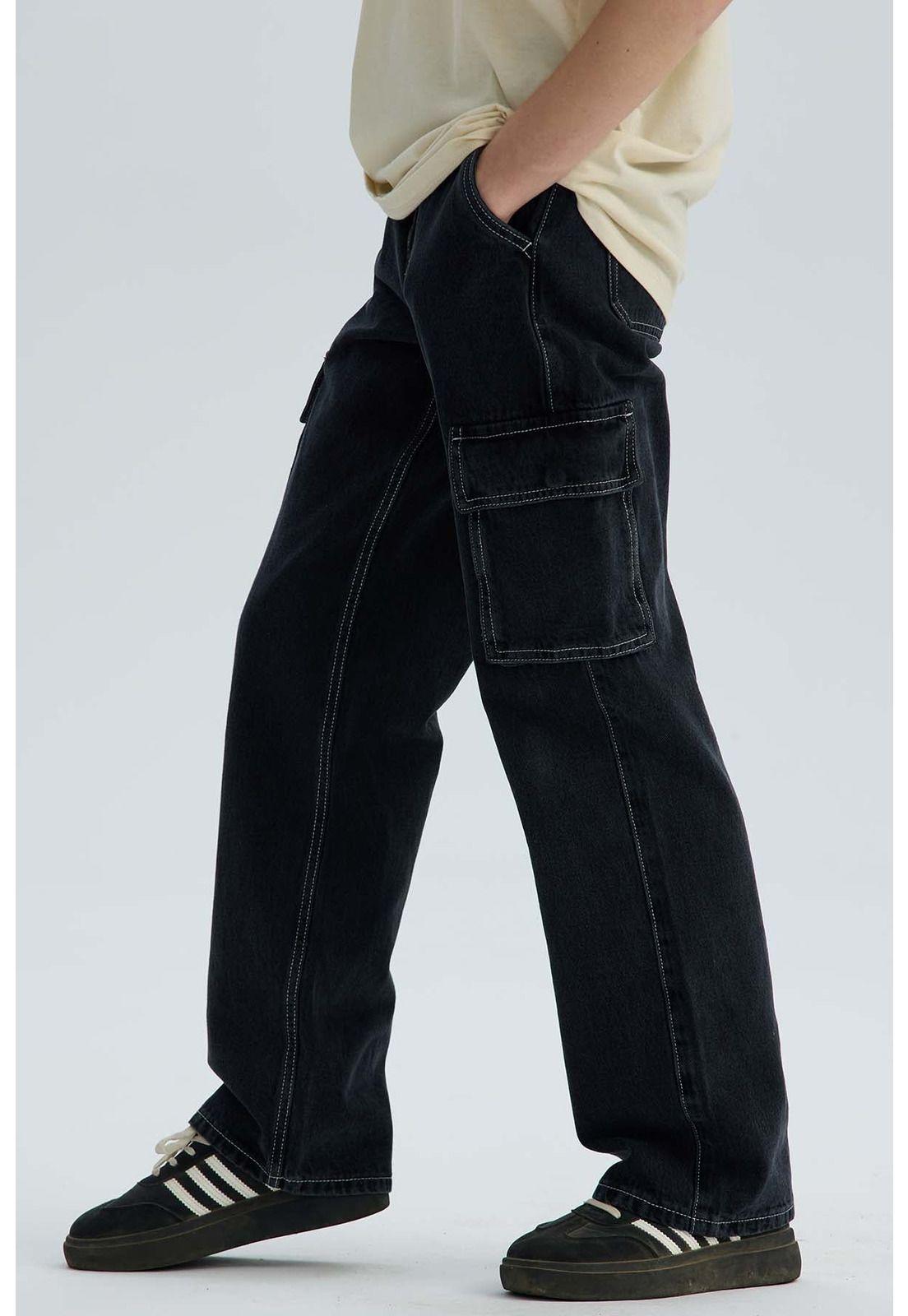 Jeans Niño Cargo Negro - ll-2