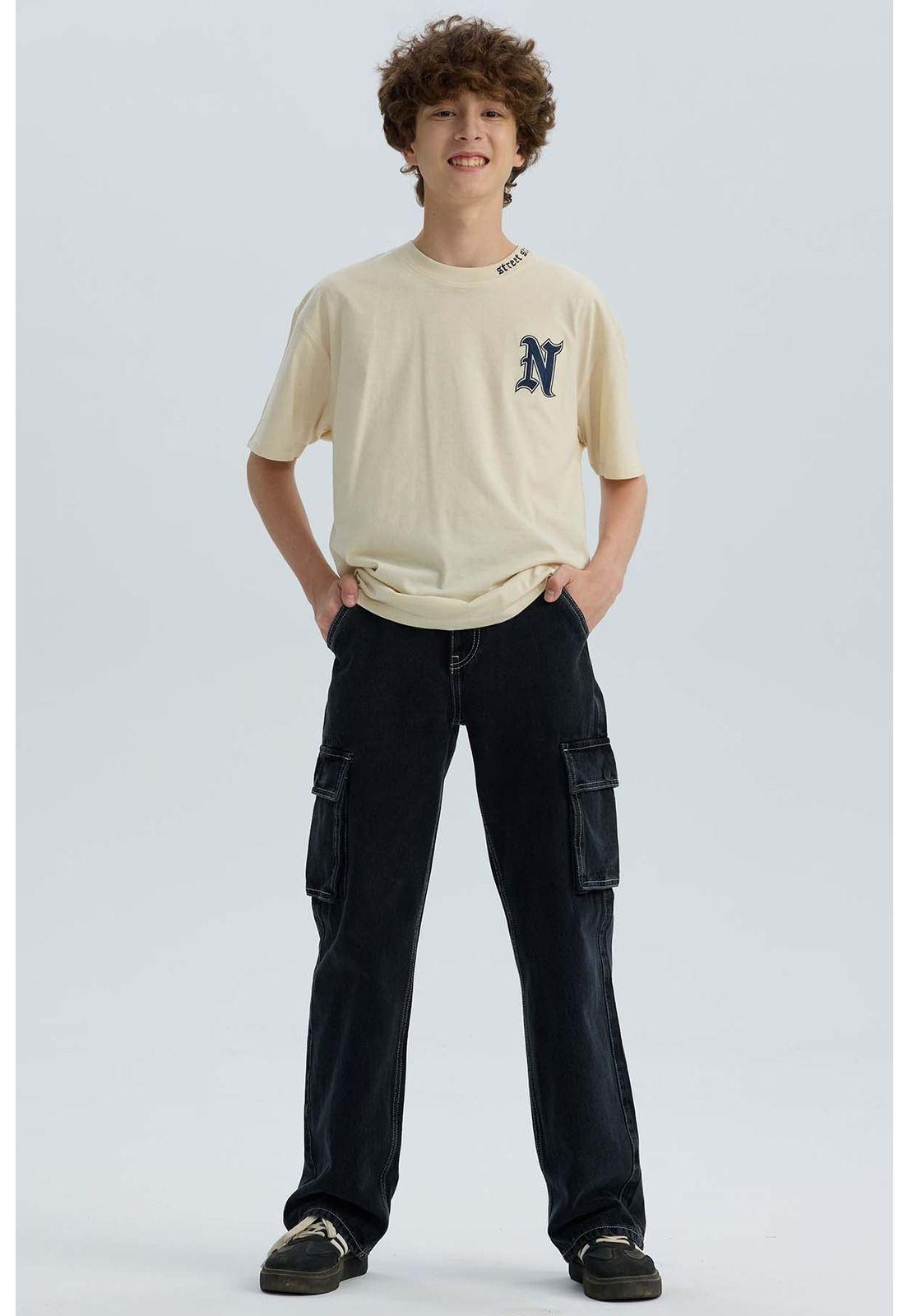Jeans Niño Cargo Negro - ll-3