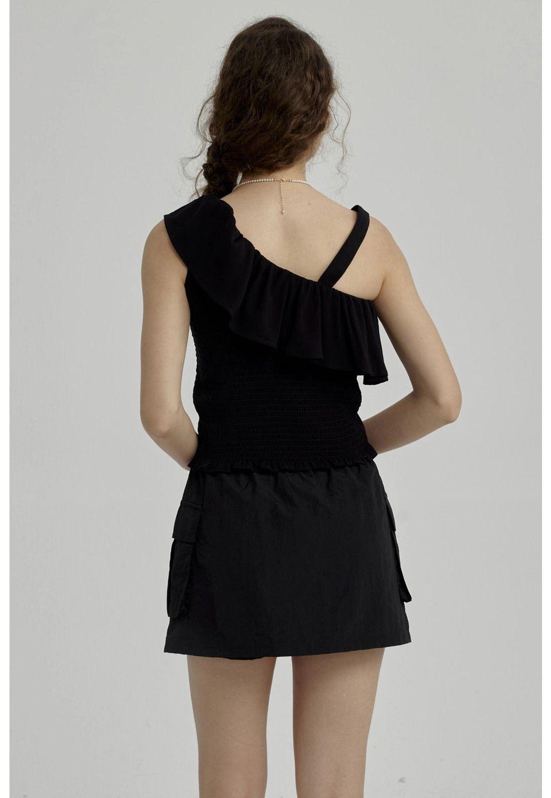 Blusa Niña Teen Asimétrica Negro-2