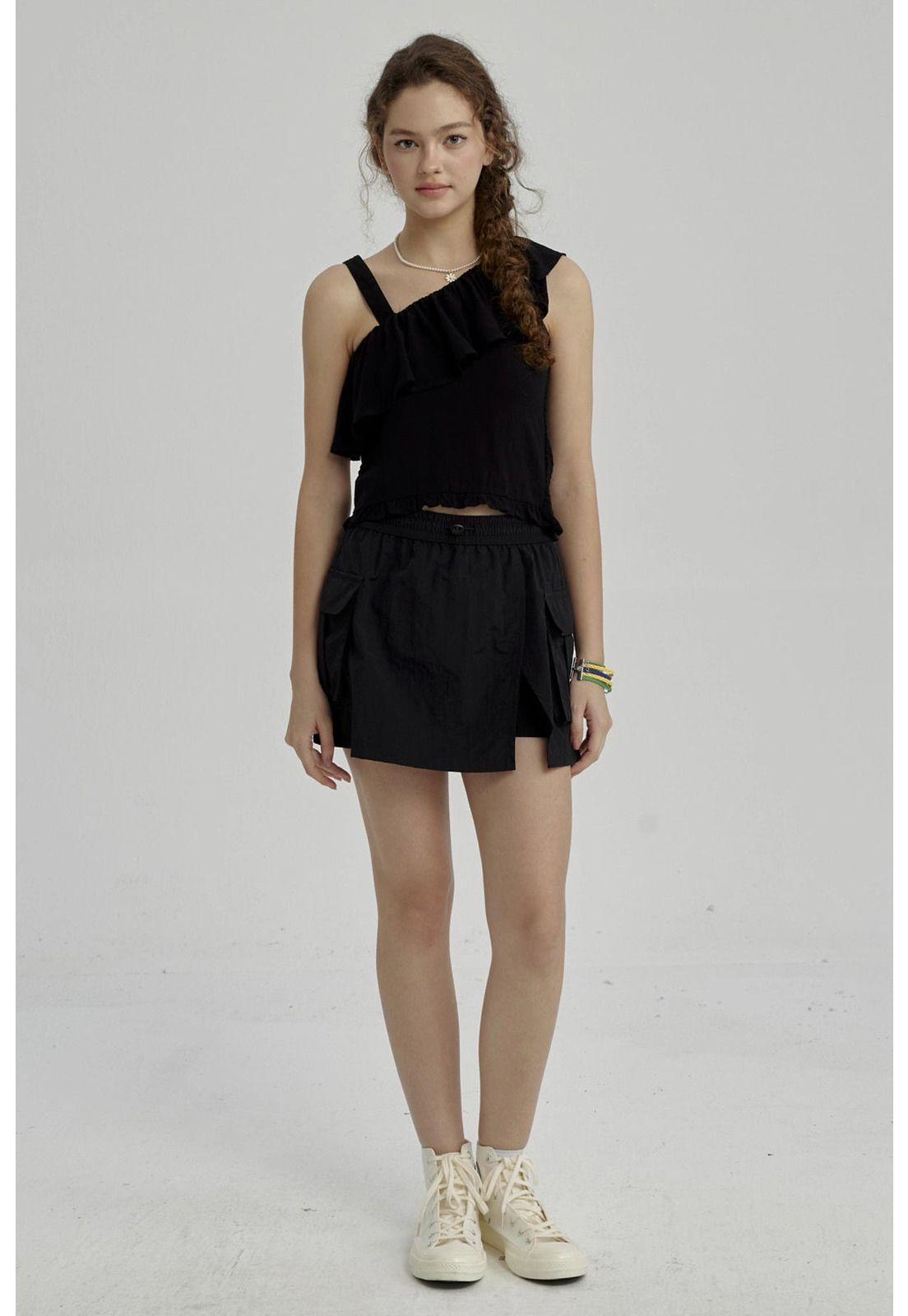 Blusa Niña Teen Asimétrica Negro-3