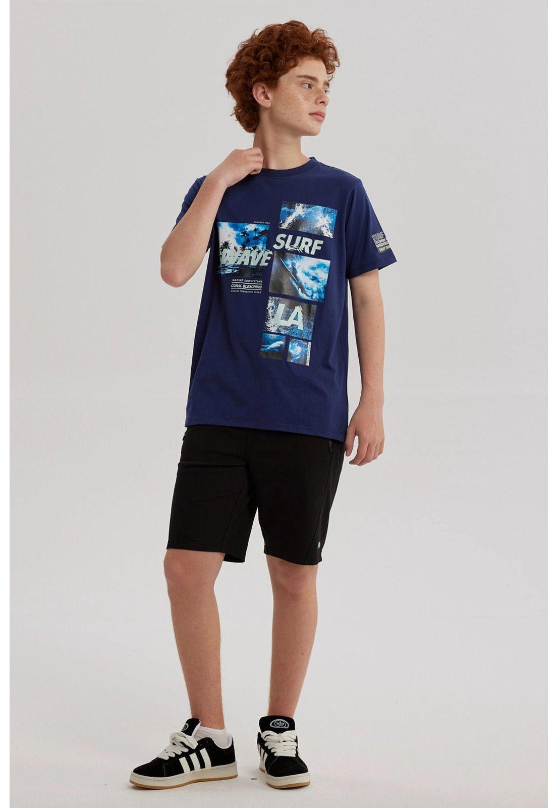 Polera Niño Print Posicional Azul Oscuro - ll-3