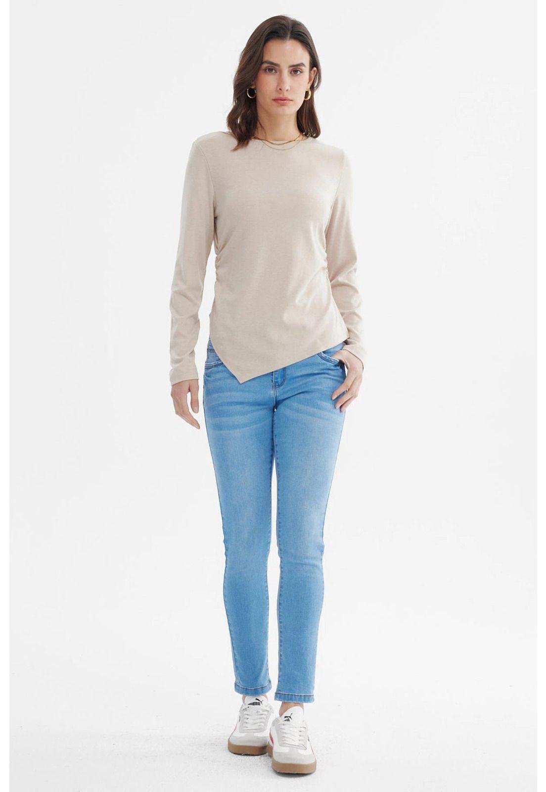 Polera Mujer Ajustado Beige-3