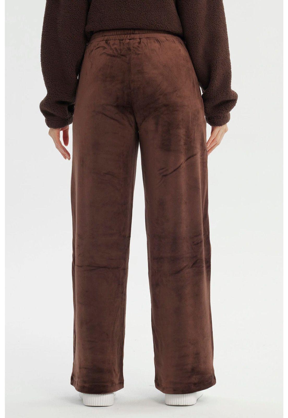 Pantalón Buzo Mujer Wide Leg Chocolate-2