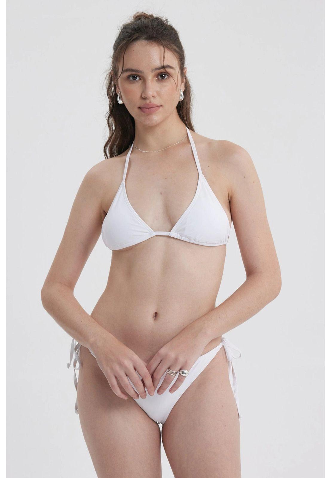 Traje De Baño Mujer Top Triángulo Blanco-0