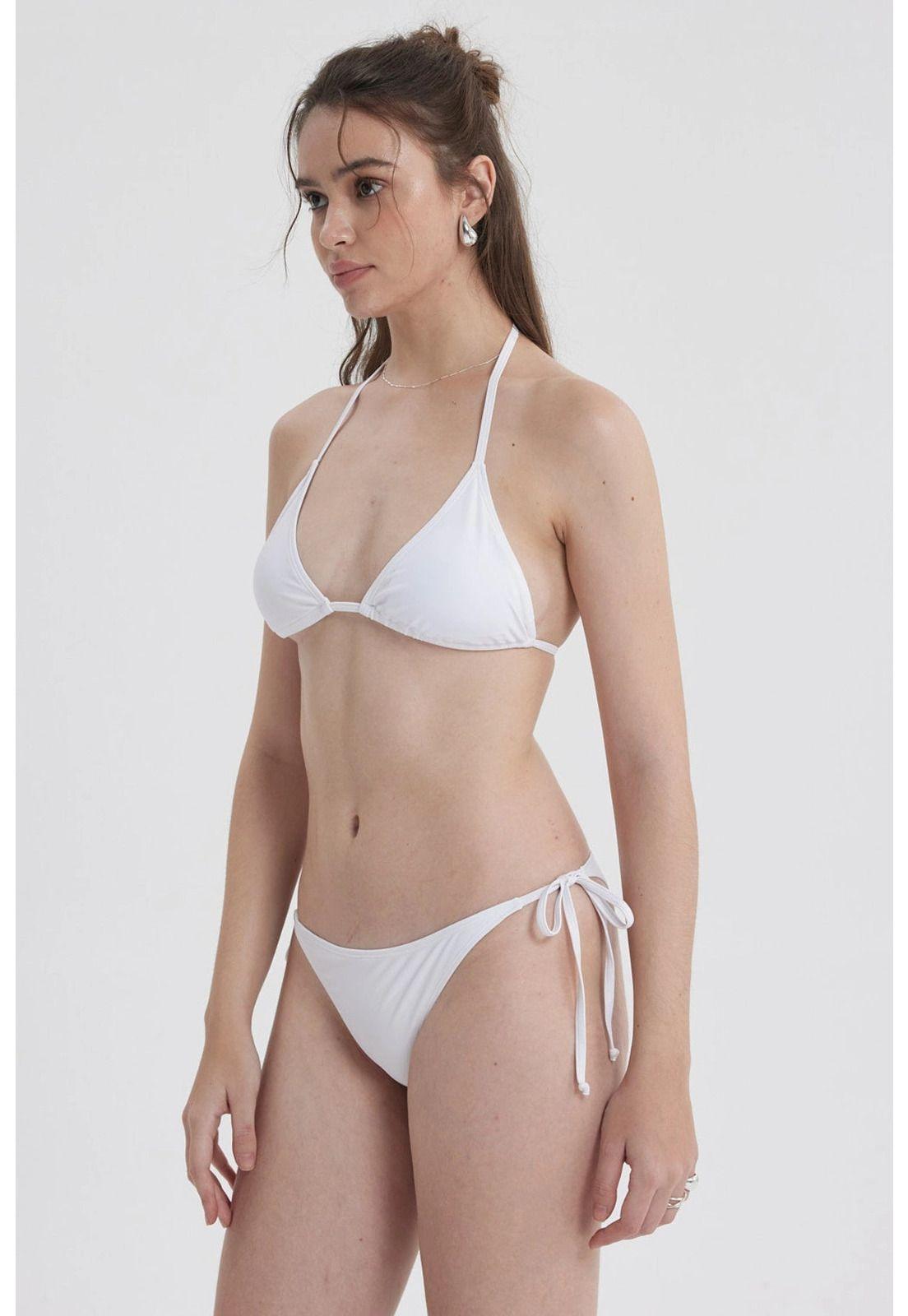 Traje De Baño Mujer Top Triángulo Blanco-2