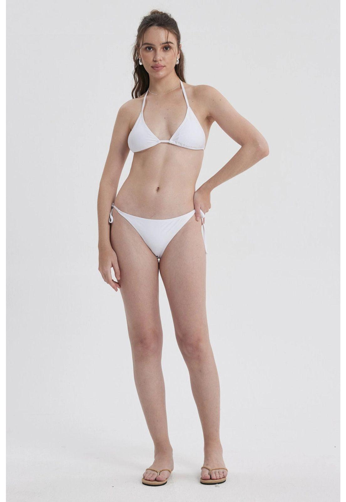 Traje De Baño Mujer Top Triángulo Blanco-3