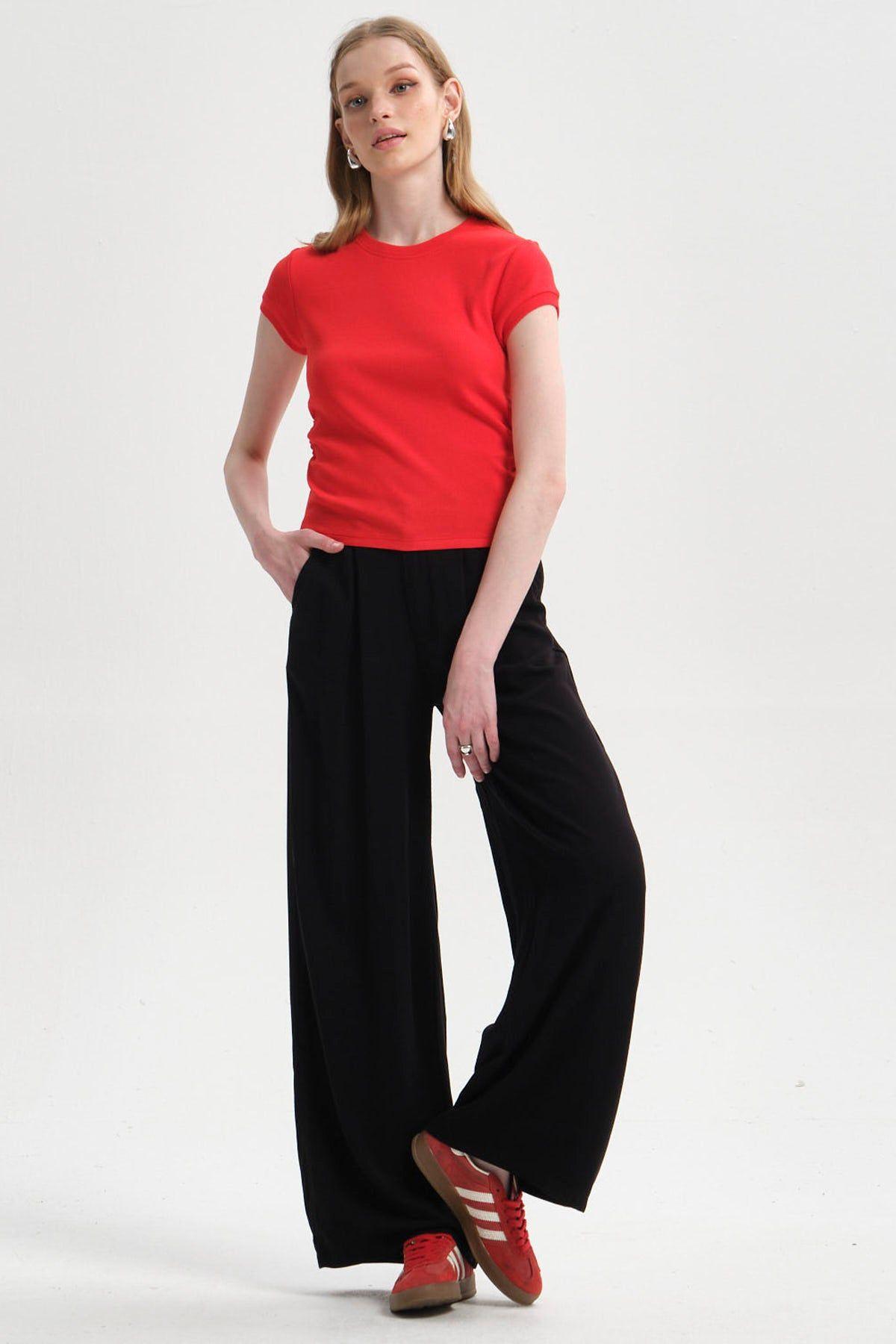 Pantalón Mujer Palazzo Sastrero  Negro-3