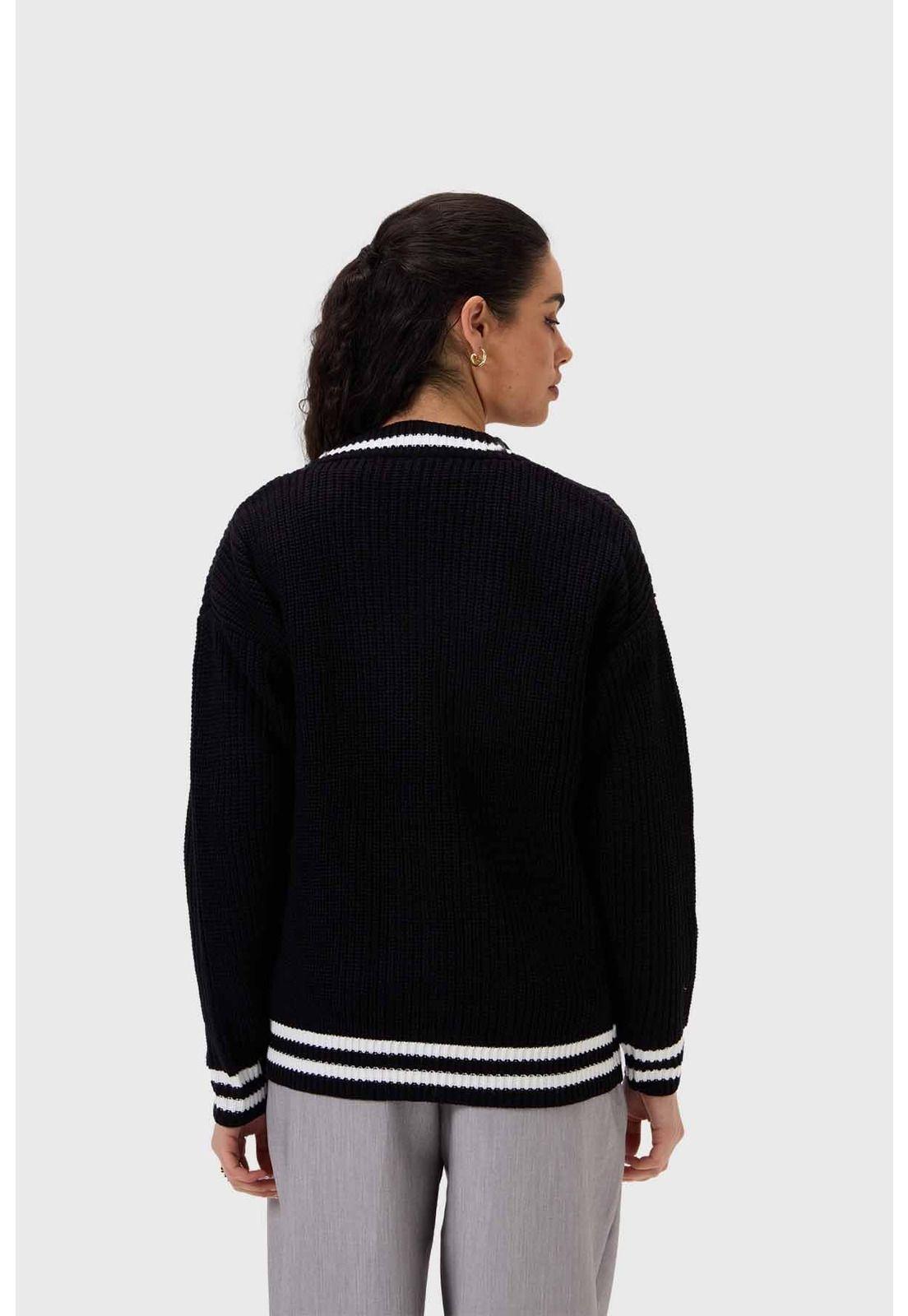 Sweater Mujer Abierto Negro - lV-2