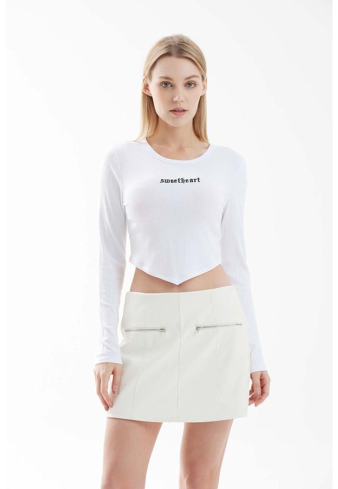 Polera Mujer Top Print Blanco-0