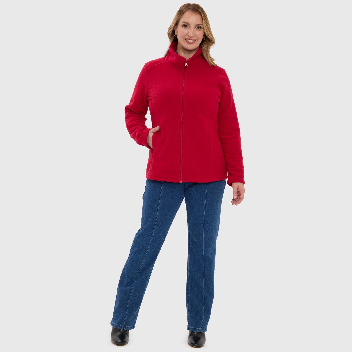 Polar Mujer Básico Full Zipper Rojo-3