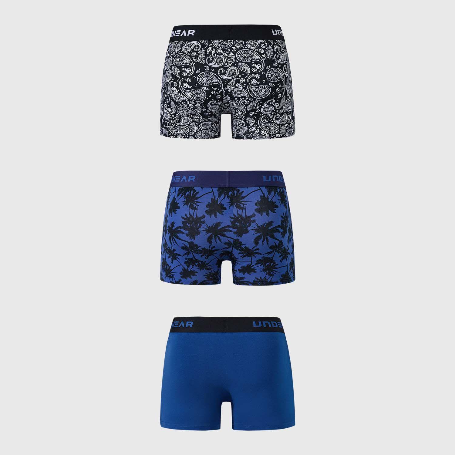 Boxer Hombre Tripack Liso Azul Iv-1