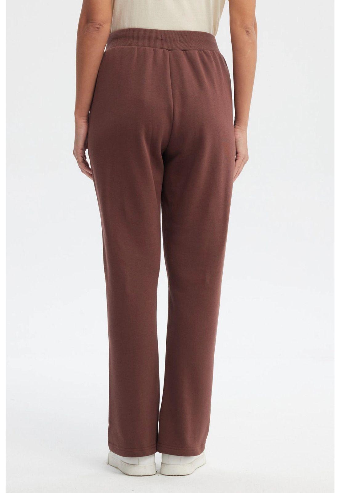Pantalón Buzo Mujer Clásico Flare Café-2