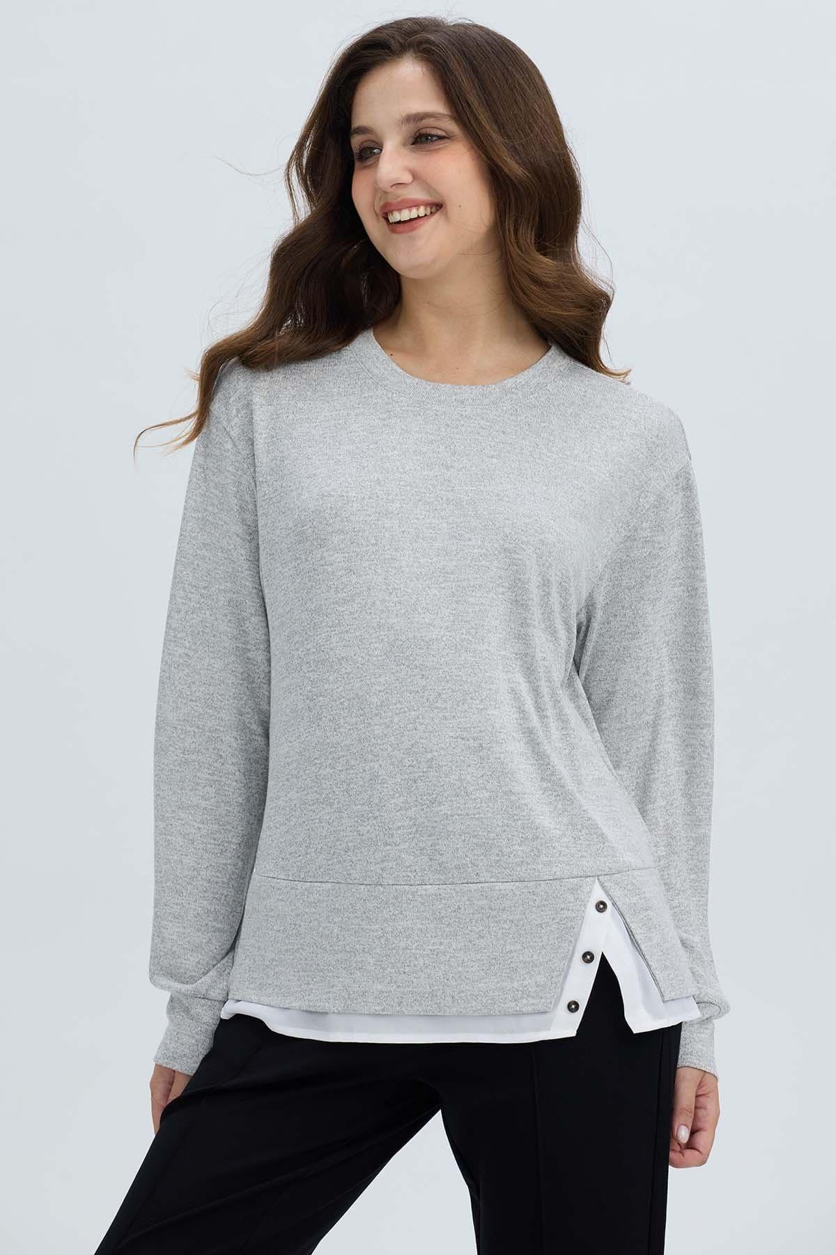 Sweater Mujer Basta Gris Melange-1