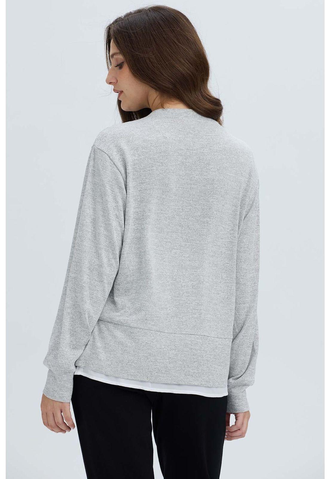 Sweater Mujer Basta Gris Melange-2