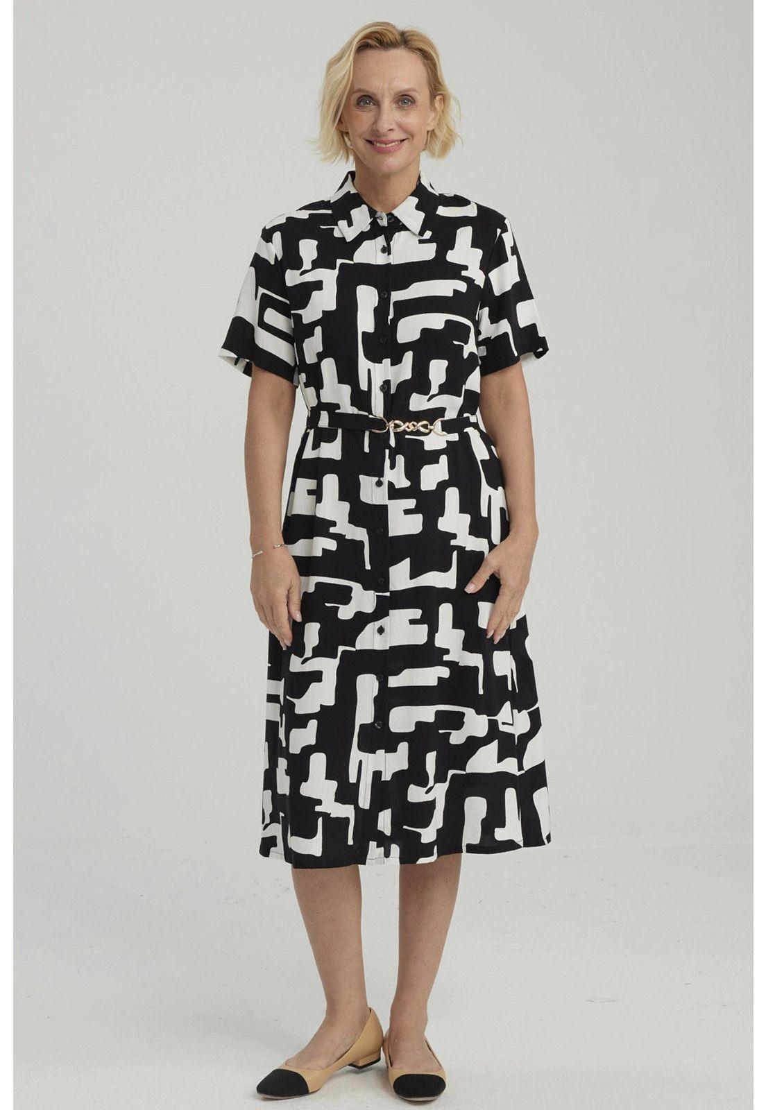 Vestido Mujer Abotonado Negro - ll-1