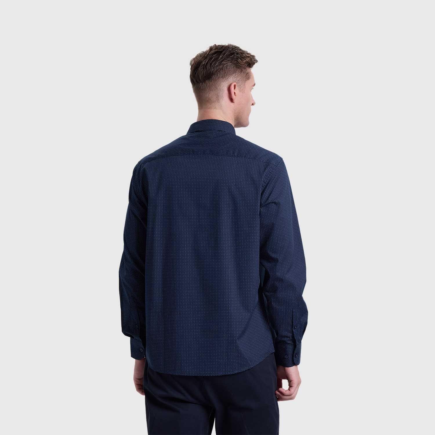 Camisa Hombre Fantasía Azul Marino Fashions Park-2