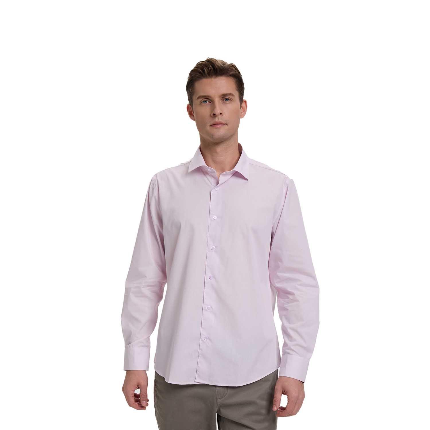Camisa Hombre Cuello Italiano Lila Claro Fashion's Park-0