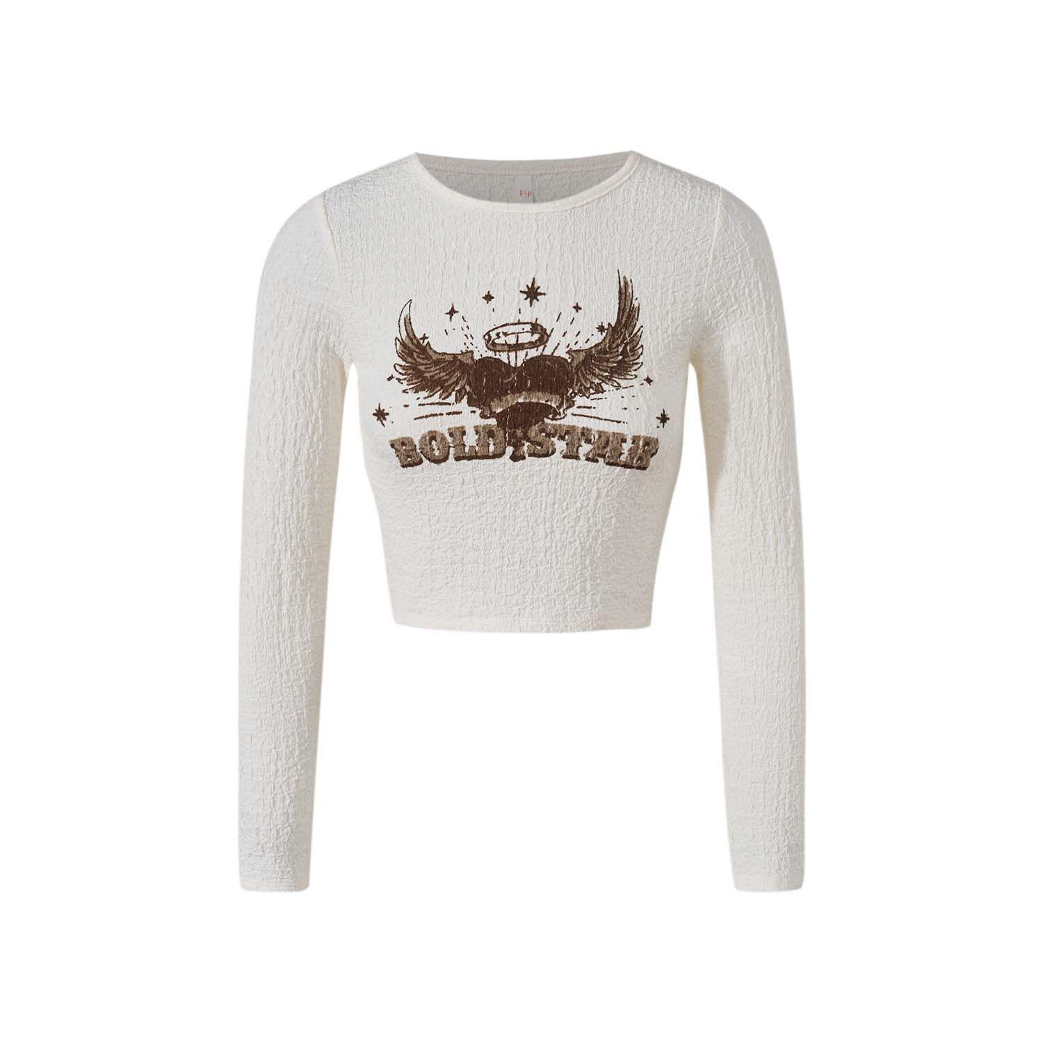 Polera Niña Crop Crep Crudo Fashion's Park-0