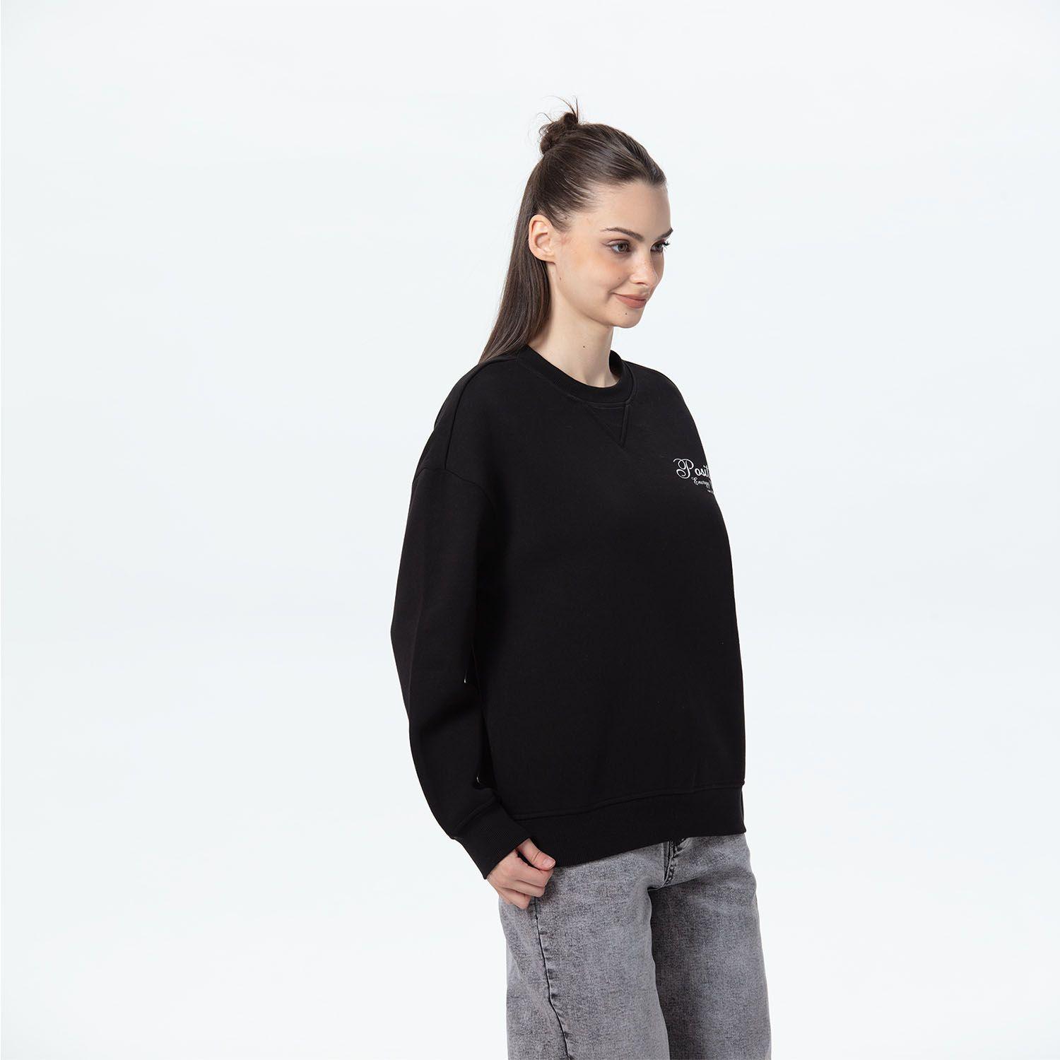 Polerón Mujer Oversize Print Negro Fsp II-1
