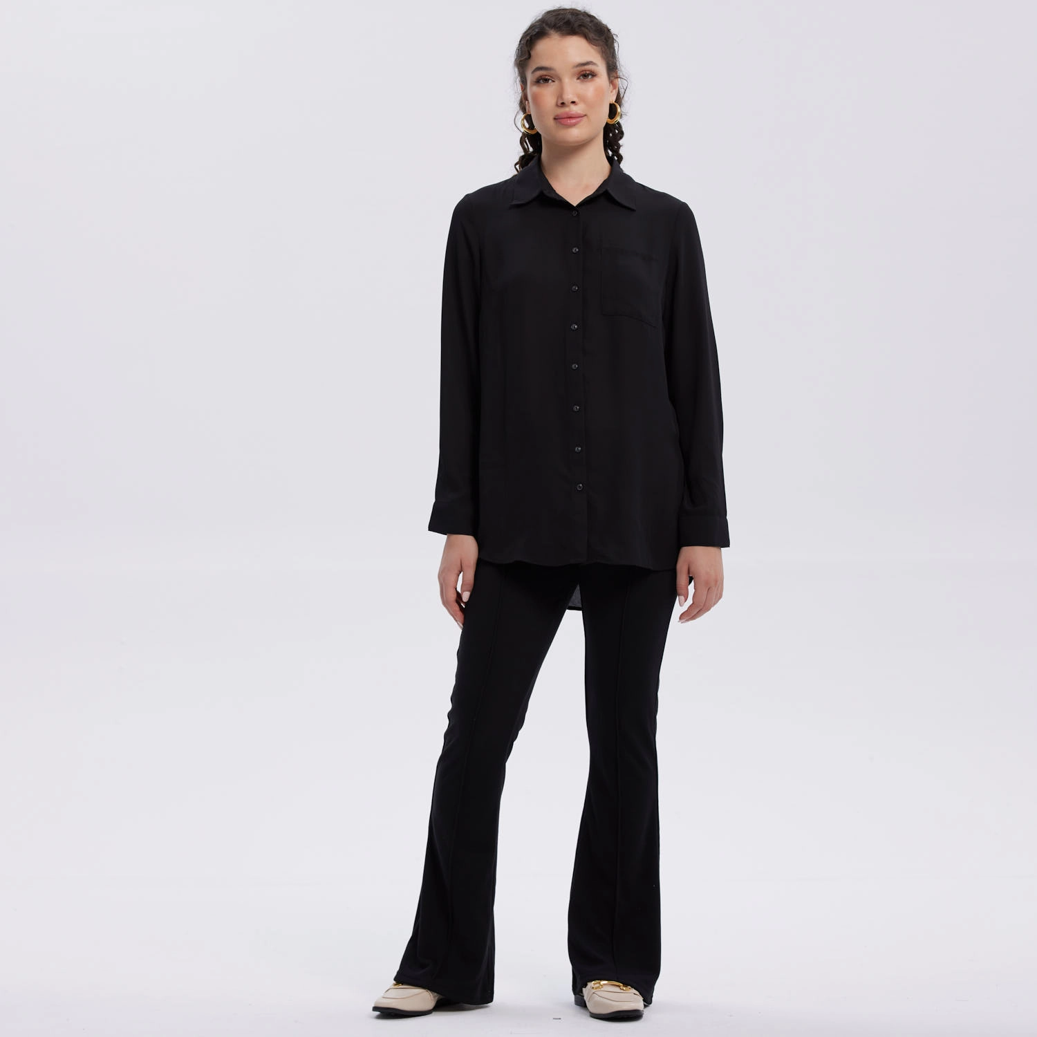 Blusa Mujer Abotonada Negro II-0