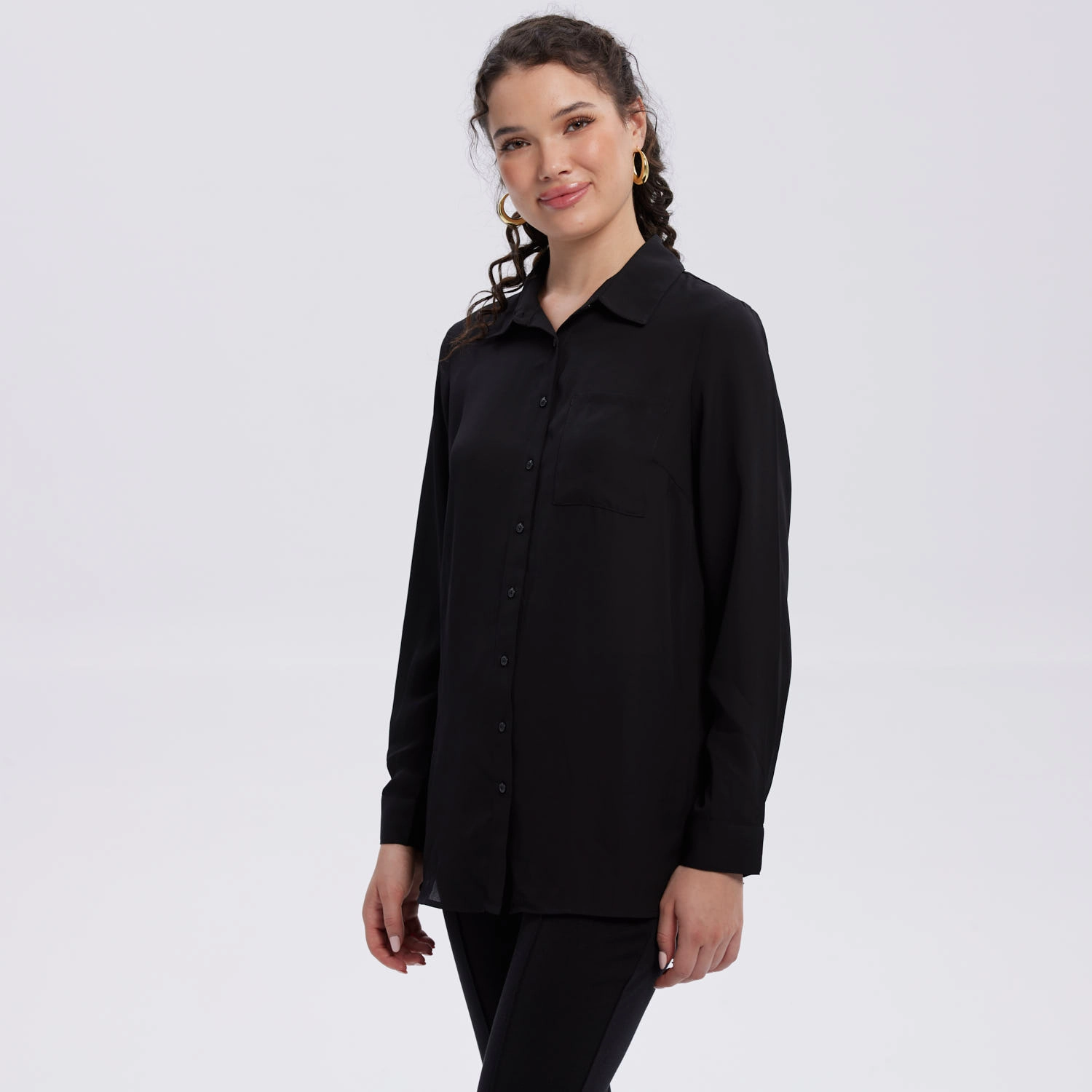 Blusa Mujer Abotonada Negro II-3