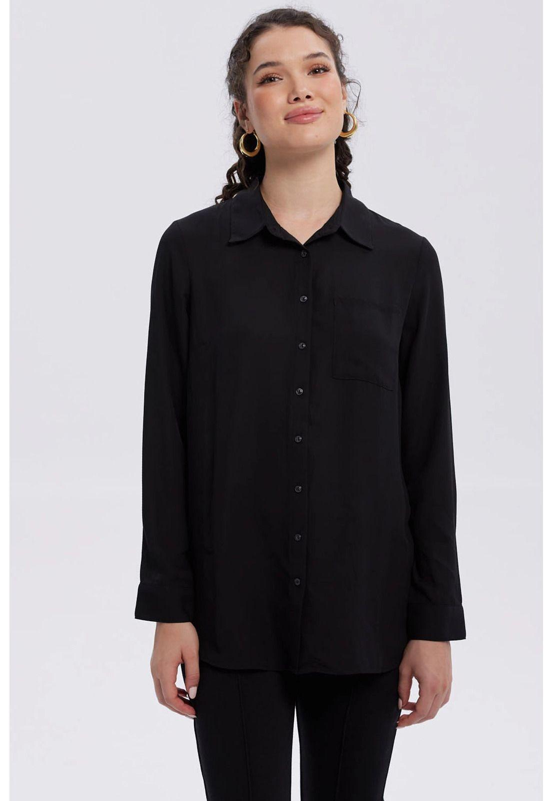 Blusa Mujer Abotonada Negro-0